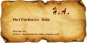 Helfenbein Ada névjegykártya